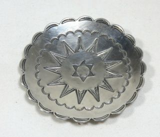 Vintage 1930 Navajo Native American Indian Silver Pin Tray ? Butter Pat