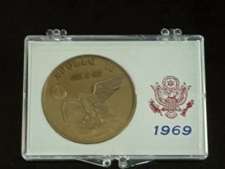 1969 Apollo 11 Project Nasa Medal Medallion Bronze Coin
