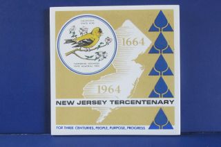 Vintage Ceramic Wall Tile Jersey Tercentenary 1664 - 1964 Wall Decor