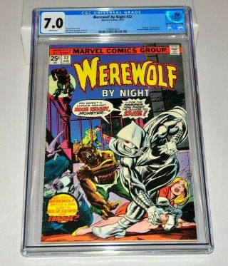 Werewolf By Night 32 Cgc 7.  0 White Pages 1975 1st Moon Knight Marc Spector