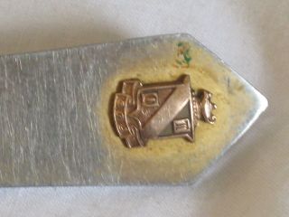 Vintage Letter Opener Italy Italian Metal W/ Unique Coat Of Arms Shield Detail