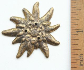 Germany Officer Edelweiss Mountain Cap Badge Insignia