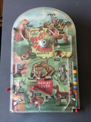 Vintage Marx Toys The Big Game Bagatelle Tabletop Pinball Game 16 " Safari Animal
