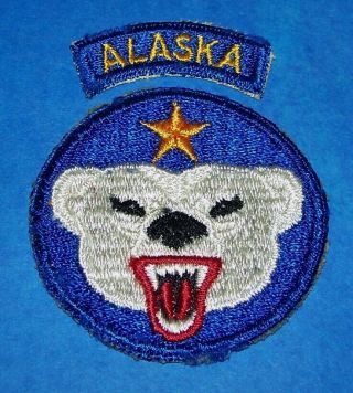 Cut - Edge Ww2 Alaska Defense Command Patch With Tab