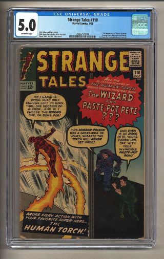 Strange Tales 110 (cgc 5.  0) O/w Pages 1st App Doctor Strange 1963 Marvel (26615