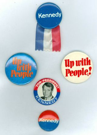 5 Vtg 1968 President Robert F.  Kennedy Campaign Pinback Buttons Rfk - R20