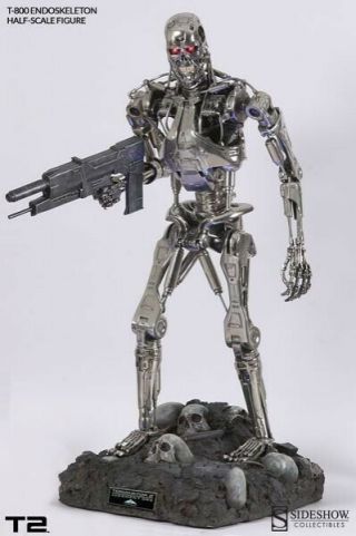 36 " Sideshow T - 800 Terminator Endoskeleton 1/2 Premium Format Light Up Statue