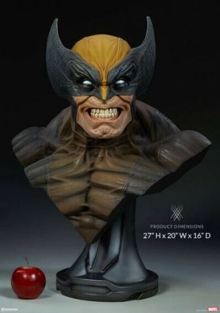 27 " Sideshow Marvel X - Men Wolverine1:1 Life Size Statue Bust Mib