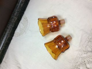 Home Interior / Homco Set Of 2 Amber Tulip Shape Votive Cups / Candle Holders