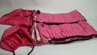 Two (2) Mini Coleman Sleeping Bags Salesman Sample Doll Barbie 5 " X 12 " Pink