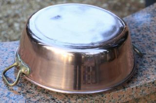 Vintage Copper Confiture Jam Pan With Bronze Handles 4lbs D 15inch 2