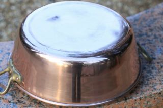 Vintage Copper Confiture Jam Pan With Bronze Handles 4lbs D 15inch 3