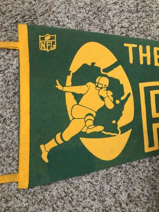 1960s Vintage Green Bay Packers Wisconsin Nfl Football Pennant 11.  5x29.  5 2