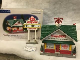 Dept 56 Snow Village Krispy Kreme Doughnut Shop & Sign 2 Piece Set 56.  55071 Read
