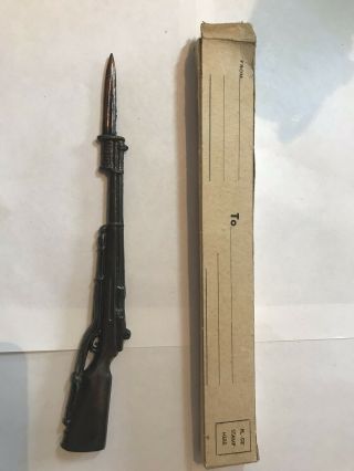 Vintage Metal Rifle W/ Bayonet Letter Opener Wash.  D.  C.  Souvenir W/ Orig Box