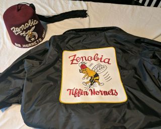 Zenobia Tiffin Hornets Ohio Mason Shriner Director Fez Hat Xxl Jacket Patch 1997