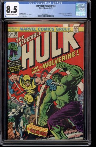 The Incredible Hulk 181,  Cgc 8.  5,  Ow/w,  1st Appearance Of Wolverine