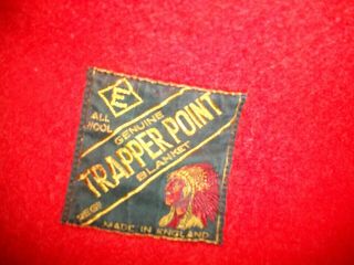 Vtg Red Trapper Point 4 Point Blanket 100 Heavy Wool Eaton Co.  England 70 " X90 "