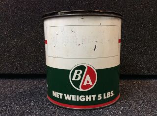 Ba The British American Oil Co.  5lbs Grease Can Tin B - A B/a (empty) Good Cond