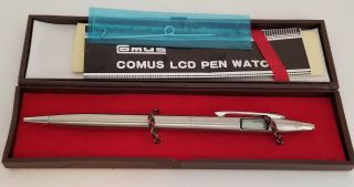 Comus Pw - 400 Lcd Pen Watch In Case With Paperwork -