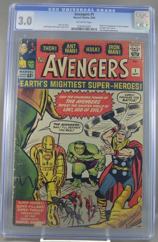 Avengers 1 Cgc 3.  0 1st Appearance Of The Avengers Off White Pages