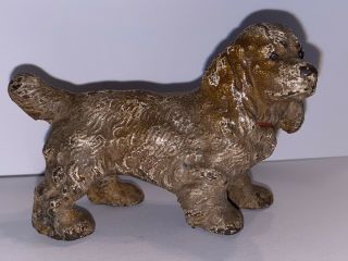 Vintage Hubley Cast Iron Cocker Spaniel Dog Desk Novelty Paperweight,  Old Nr