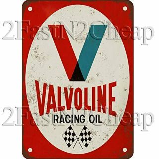 1971 Valvoline Racing Oil Vintage Metal Tin Sign 12 X 18 Inches