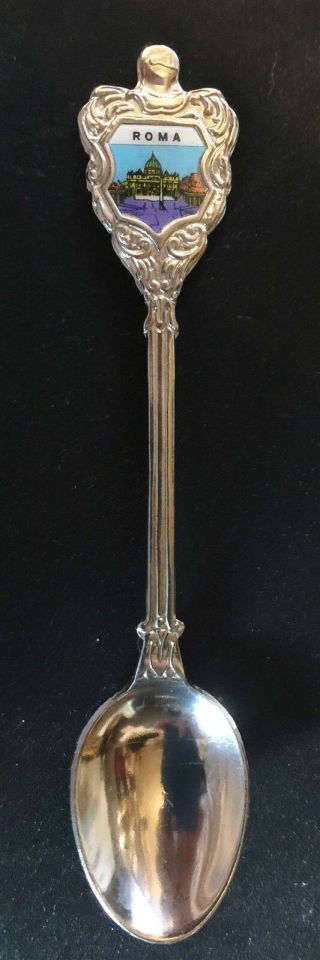 Roma (rome),  Italy (top) On Souvenir Spoon (glossy Finish) - Pre - Owned
