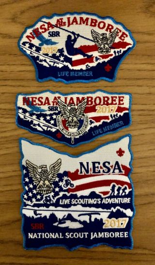 Boy Scout 2017 National Jamboree Nesa Life Member Patch Set