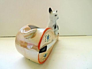 Vintage Lustre Ware Cat & Mandolin Ashtray Japan 3