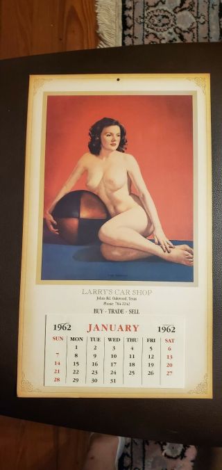 Vintage Pin Up Calendar / Youth Unadorned / 1962 / 10 " X 17 " / Look / Man Cave