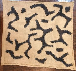 Handwoven authentic and vintage African Kuba Raffia Cloth from DRC about 23 