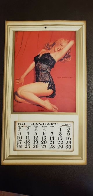 Vintage Marilyn Monroe Pin - Up Calendar / 1954 / Golden Dreams / 8 " X 14 " / Look