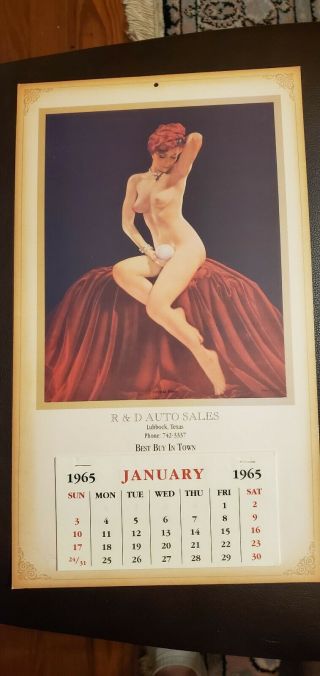 Vintage Pin Up Calendar / Crystal Gazer / 1965 / 10 " X 17 " / Look / Man Cave