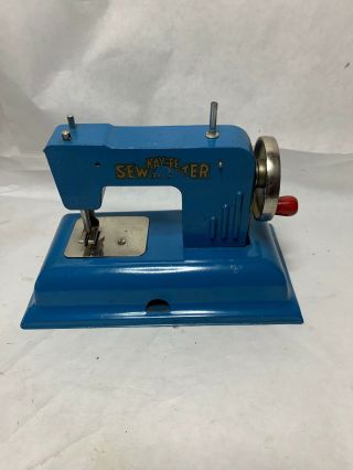 Kayanee Sew Master Miniature Hand Crank Child’s Toy Sewing Machine - Blue