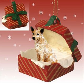 Australian Cattle Dog Red Brown Dog Red Gift Box Holiday Christmas Ornament