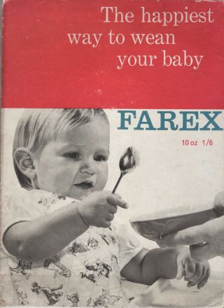 Orig 1950s Farex Baby Formula Advertising Showcard,  Display Card,  Glaxo,  Food