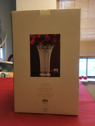 Lenox Florentine & Pearl Porcelain Tall Vase 16 " X 10 " Used/original Box