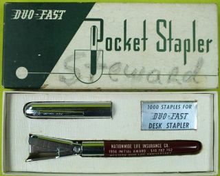Vintage Duo Fast Pocket Stapler Pen Box
