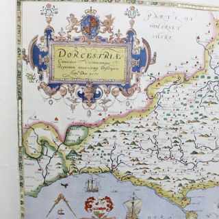 2x Vintage Prints Of Medieval English County Maps (Saxton& Blaeu) Unframed 452 3