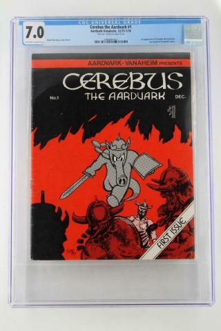Cerebus The Aardvark 1 - Cgc 7.  0 Fn/vf - Aardvark - Vanaheim 1977 - 1st App Cerebus