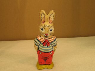 Vintage J Chein Tin Litho Wind Up Bunny Rabbit Walker