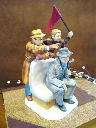 Norman Rockwell Figurine Limited Edition 0711 " Fall Cheering Champs " By Gorham