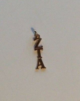 Vintage Zta Gold Charm Or Pendant (zeta Tau Alpha Sorority)