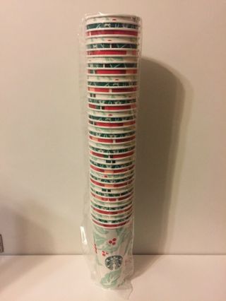 40 Starbucks Holiday Christmas Disposable Paper Cups Sleeve Venti 20 oz 2