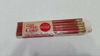 1960’s Coke Wooden Pencils “drink Coca - Cola Refreshing” Logo