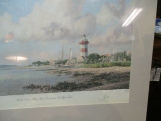 John Stobart Print,  Harbor Town,  Hilton Head Island From The Oyster Beds