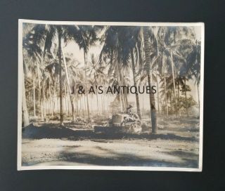 1943 Ww2 U.  S.  Marine Corps Guadalcanal Bulldozer Official Photo