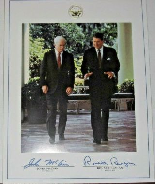 Signed John Mccain & Ronald Reagan Photo Republican Presidential Task Force