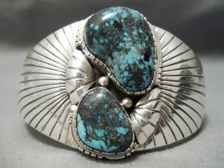 Important Last Chance Turquoise Vintage Navajo Sterling Silver Bracelet
